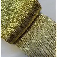 6" Crinoline/Metallic/per meter [Colour: Gold/White]