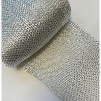 6" Crinoline/Metallic/per meter [Colour: Silver/White]
