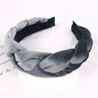 Headband/Velvet/Plait [Colour: Grey]
