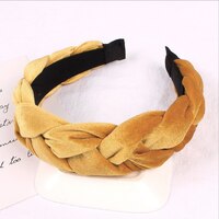 Headband/Velvet/Plait [Colour: Mustard]