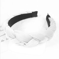 Headband/Velvet/Plait [Colour: White]