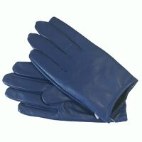 Gloves/Leather/Full - Navy Light [Size: Small (17cm)]