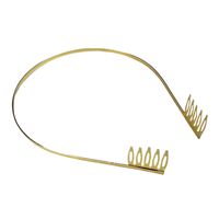 Headband/Metal/Single [Colour: Bright Gold with Comb]