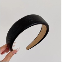 Headband/Faux Leather - Style 3 [Colour: Black]