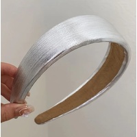 Headband/Faux Leather - Style 3 [Colour: Silver]