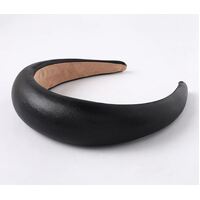 Headband/Faux Leather - Style 1 [Colour: Black]