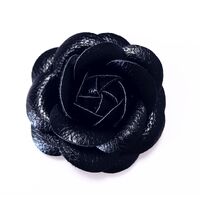 Faux Leather Rose [Colour: Black]