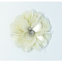 Beaded Flower - Style 10 [Colour: Ivory]