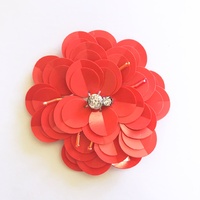 Beaded Flower - Style 10 [Colour: Blood Orange]