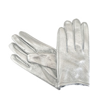 Gloves/Leather/Full - Silver [Size: Large (19cm)]