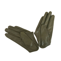 Gloves/Driving/Leather - Olive Green [Size: Medium (18cm)]
