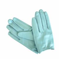 Gloves/Leather/Full - Blue [Size: X-Large (20cm)]