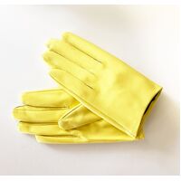 Gloves/Leather/Full - Yellow [Size: Small (17cm)]