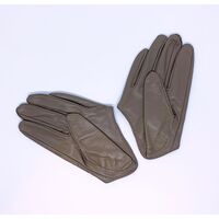 Gloves/Driving/Leather - Stone [size: Small (17cm)]