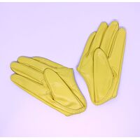 Gloves/Driving/Leather - Yellow [size: Medium (18cm)]