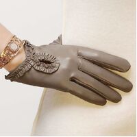Gloves/Leather/Style 1 - Grey [Size: Medium]