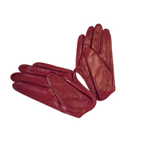 Gloves/Driving/Leather - Burgundy [Size: Large (19cm)]