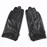 Gloves/Leather/Style 6 - Black [Size: Small (17cm)]
