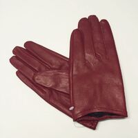 Gloves/Leather/Full - Burgundy [Size: Small (17cm)]