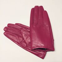 Gloves/Leather/Full - Fuchsia [Size: Large (19cm)]
