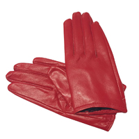 Gloves/Leather/Full - Red [Size: Small (17cm)]