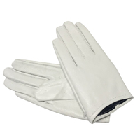 Gloves/Leather/Full - White [Size: Medium (18cm)]