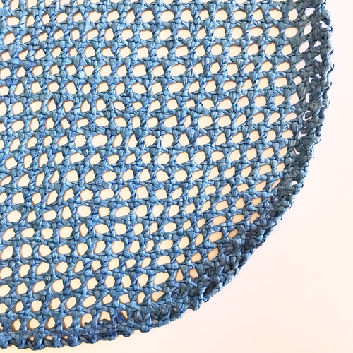 Woven Paper Mat - Mid Blue