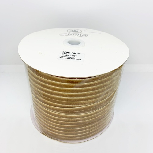 Velvet Ribbon 6mm/ROLL (103) Latte