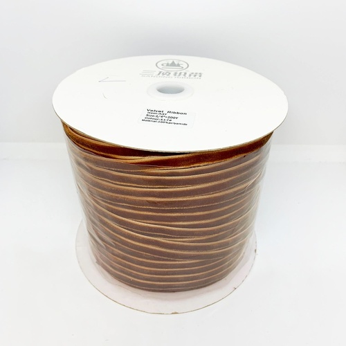 Velvet Ribbon 6mm/ROLL (117) Caramel