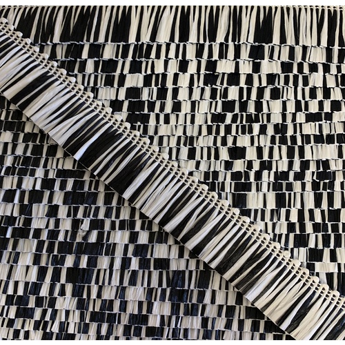 Raffia/Fringe/Mixed [Colour: Black/White]