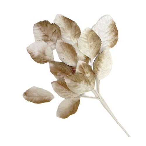 Velvet Leaf Stem/127 - White/Beige