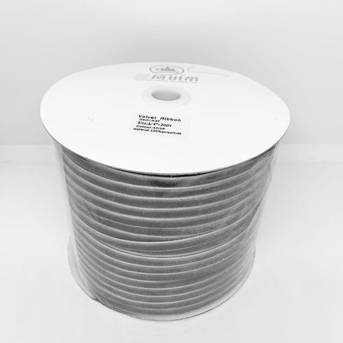 Velvet Ribbon 6mm/ROLL (184) Grey