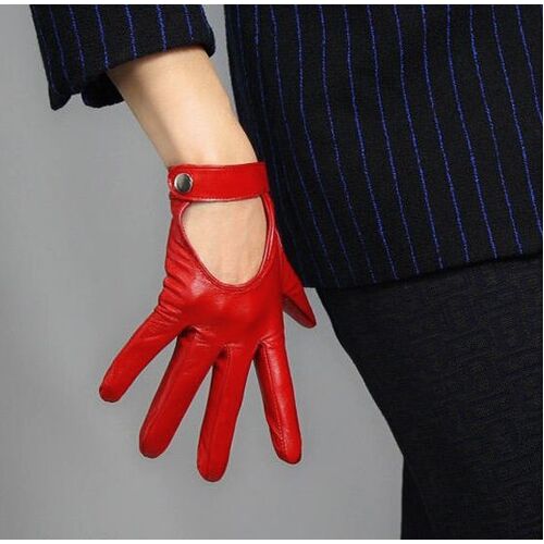 Gloves/Leather/Style 9 - Red/Large