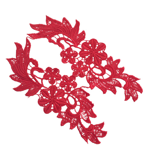 Guipure Lace Motif 28 - Red