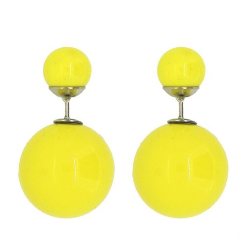 Earring/Double Bubble - Gloss/Yellow