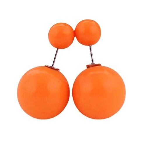 Earring/Double Bubble - Gloss/Orange