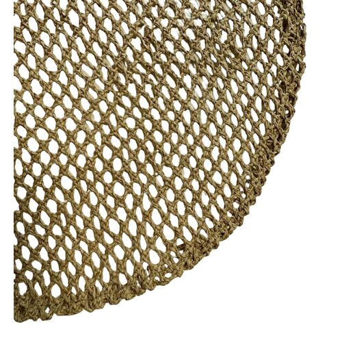 Woven Paper Mat - Tan/Metallic Thread
