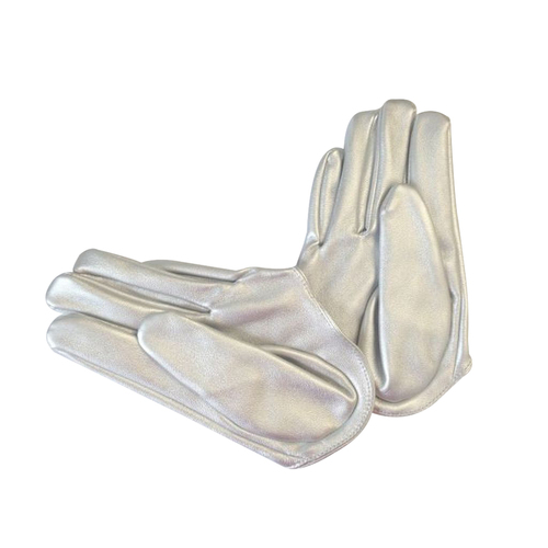Glove/Driving/Plain - Metallic Silver