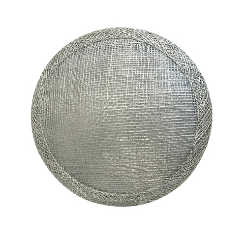 Sinamay Round Base - Metallic Silver