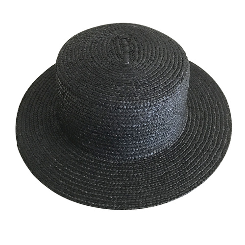 Boater Hat/Straw - Black