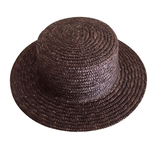 Boater Hat/Straw - Chocolate