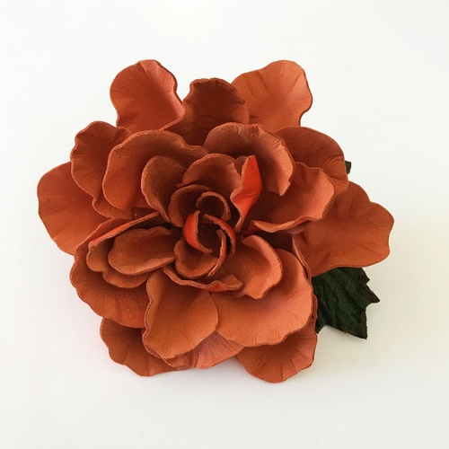Flower/Leather (3) - Orange