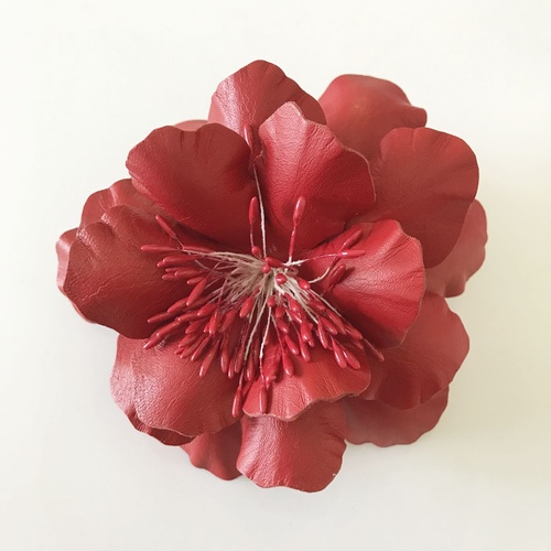 Flower/Leather (1) - Red