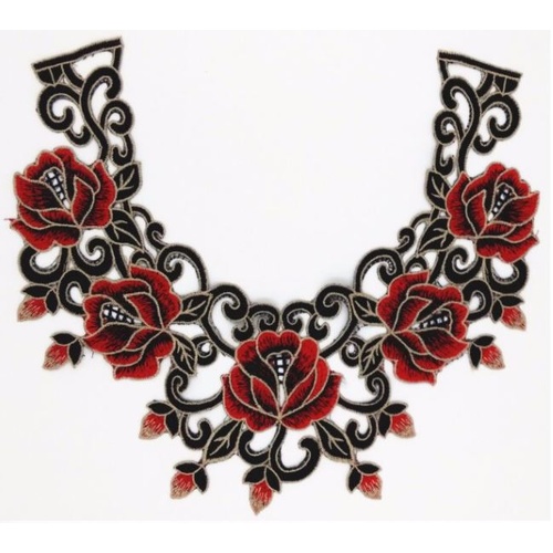 Guipure Lace Collar 04 - Red