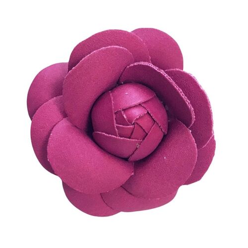 Faux Leather Rose - Magenta