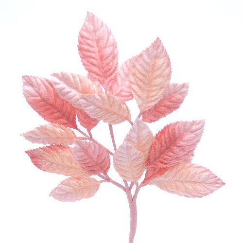 Velvet Leaf Stem - Coral/Pink