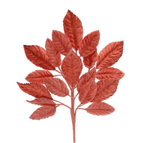 Velvet Leaf Stem - Coral