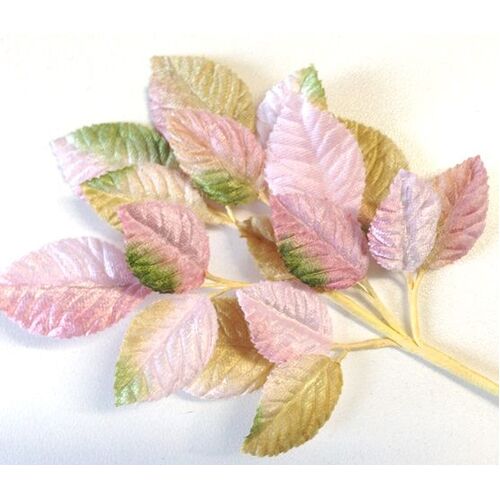 Velvet Leaf Stem - Cream Pink
