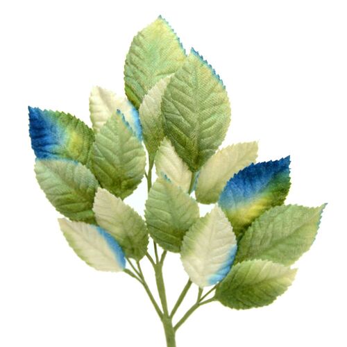Velvet Leaf Stem - Green Blue