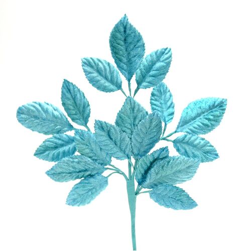 Velvet Leaf Stem - Turquoise
